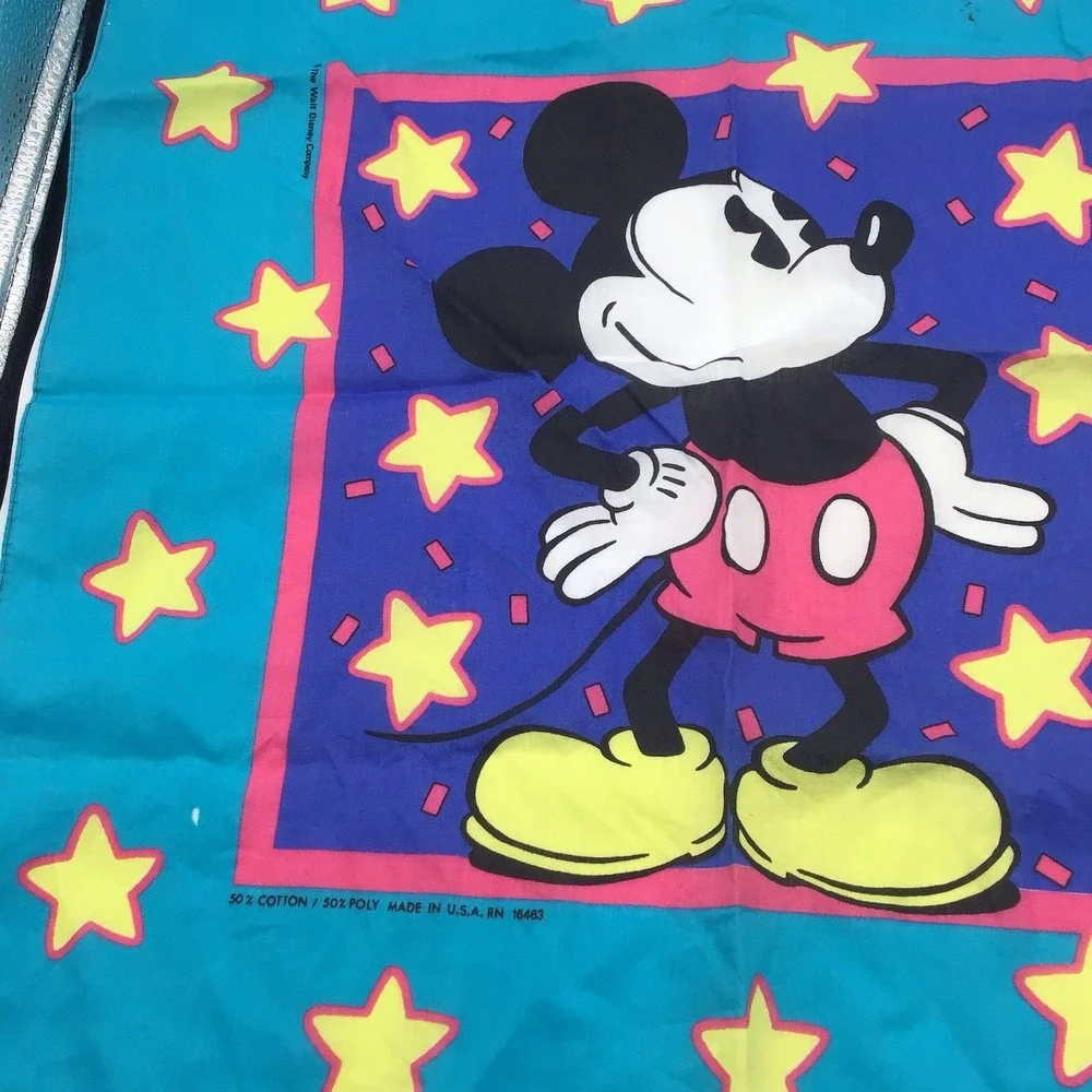 Vintage 90s Walt Disney Disneyland resort Mickey Mouse scarves scarf 22x22